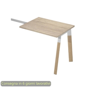 Allungo reversibile per scrivanie K73 Wood 60x80xh.74,4 cm gambe legno e met. Bianco Artexport piano Rovere canadese