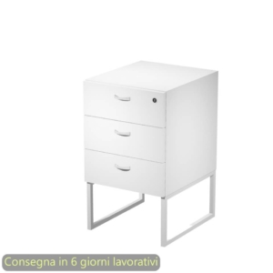 Cassettiera alta 3 cassetti Artexport Blade Bianca - supporto metallo Bianco - 41,5x50xh.72,2 cm - Montata - 419MET/3-AN