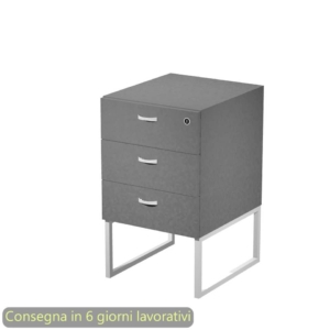 Cassettiera alta 3 cassetti Artexport Blade Antracite - supporto metallo Bianco - 41,5x50xh.72,2 cm - Montata - 419MET/T-AN