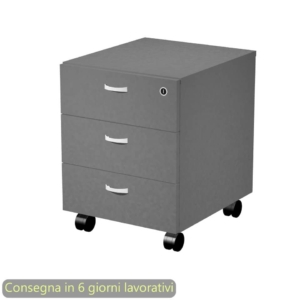 Cassettiera 3 cassetti su ruote 41,5x49,5xh.57,6 cm montata Blade Artexport Antracite - 40019/T