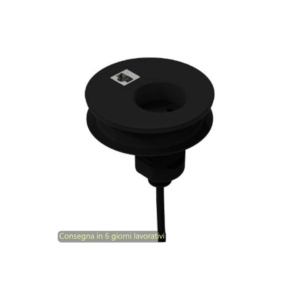 Slot passaspina Ø80 mm - presa shuko + slot con presa di rete RJ45 Bridge Artexport Nero - 3-DEAA0002-EB