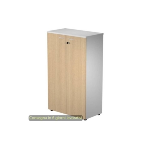 Mobile medio con serratura Presto 80x44xh.120 cm - struttura Grigia ante Rovere Artexport - 535-69M/C