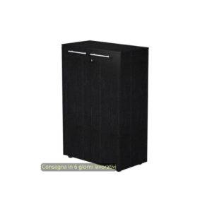 Armadio medio con ante melaminico 82,8x43xh.119,8 cm Flora Artexport Nero venato frassino - 935-69/8