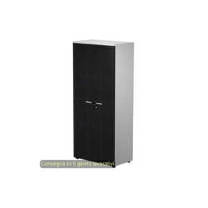 Mobile alto con serratura Presto 80x44xh.180 cm - struttura Grigia Artexport ante Nere - 538-39-75M/8