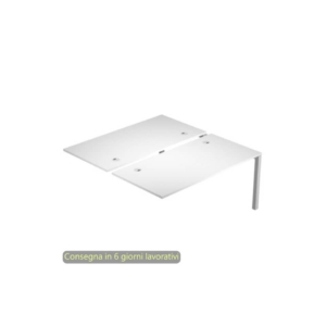Modulo aggiuntivo bench doppio 180x168xh.72,5 cm gambe metalliche Grigio alluminio Bridge Artexport piano Bianco
