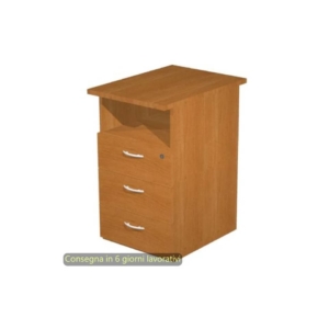Cassettiera alta 1 vano + 3 cassetti con serratura 43x60xh.72 cm smontata Presto Artexport Noce chiaro - 60025/4