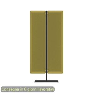 Piantana mobile in metallo Nero con 2 pannelli fonoassorbenti Verde acido Moody Artexport 83,8xh.180 cm