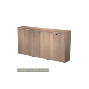 Composizione tre armadi medi con ante 242,8x43xh.119,8 cm Flora Artexport Noce arabis - 935T-69x3/K