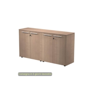 Coppia armadi bassi con ante melaminico con serratura 162,8x43xh.81,4 cm Flora Artexport Noce arabis - 930C-67x2/K