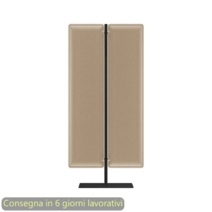 Piantana mobile in metallo Nero con 2 pannelli fonoassorbenti AvorioMoody Artexport 83,8xh.160 cm BSJ14-IB+BSAM-AQ