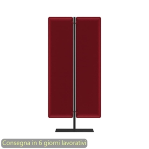Piantana mobile in metallo Nero con 2 pannelli fonoassorbenti Rossi Moody Artexport 83,8xh.140 cm BSJ12-IC+BSAM-AQ