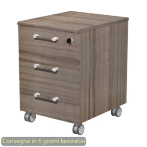 Cassettiera 3 cassetti su ruote 41,8x52xh.61,5 cm Giunone Artexport Noce toscano - 35019/N