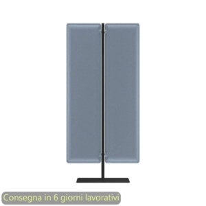 Piantana mobile in metallo Nero con 2 pannelli fonoassorbenti Azzurri Moody Artexport 83,8xh.140 cm BSJ12-IS+BSAM-AQ