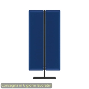 Piantana mobile in metallo Nero con 2 pannelli fonoassorbenti Blu Moody Artexport 83,8xh.160 cm BSJ14-IT+BSAM-AQ