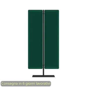 Piantana mobile in metallo Nero con 2 pannelli fonoassorbenti Verde bosco Moody Artexport 83,8xh.180 cm