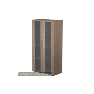 Armadio medio con ante vetro/melaminico 82,8x43xh.158,2 cm Flora Artexport Noce arabis - 937-74/K