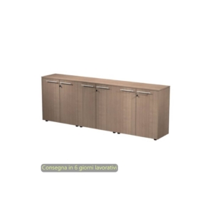 Composizione tre armadi bassi con 6 ante melaminico 242,8x43xh.81,4 cm Flora Artexport Noce arabis - 930T-67x3/K