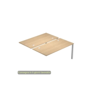 Modulo aggiuntivo bench doppio 180x168xh.72,5 cm gambe metalliche Grigio alluminio Bridge Artexport piano Rovere