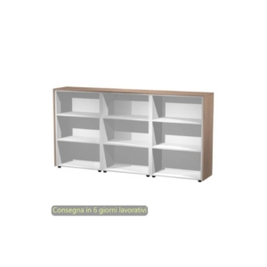 Composizione tre mobili medi a giorno 242,8x43xh.119,8 cm Flora Artexport Noce arabis - 935T/K