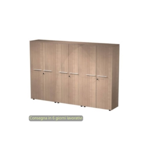 Composizione 3 mobili medi con ante melaminico 162,8x43xh.158,2 cm Flora Artexport Noce arabis - 937T-73x3/K