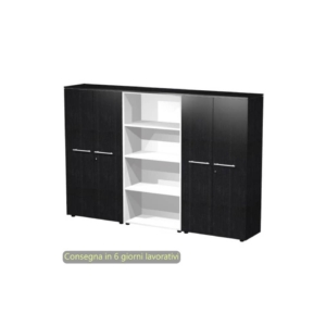 Composizione tre armadi medi con 2 coppie ante 162,8x43xh.158,2 cm Flora Artexport Nero venato frassino