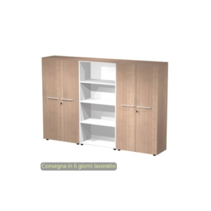 Composizione tre armadi medi con 2 coppie ante 162,8x43xh.158,2 cm Flora Artexport Noce arabis - 937T-73x2/K