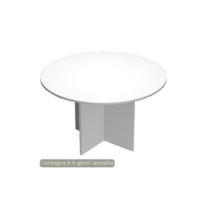 Tavolo riunione rotondo gambe a croce Ø120xh.73 cm Flex Artexport piano Bianco PR12+PRPC/3