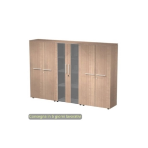 Composizione 3 armadi medi con ante 162,8x43xh.158,2 cm Flora Artexport Noce arabis - 937T-73x2-74/K
