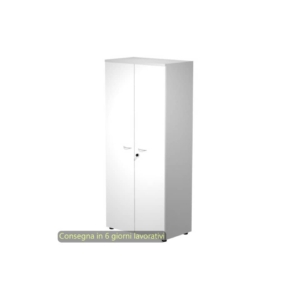Mobile alto con serratura Presto 80x44xh.180 cm - struttura Grigia Artexport ante Bianche - 538-39-75M/3