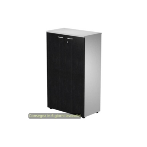 Mobile medio con serratura Presto 80x44xh.120 cm - struttura Grigia Artexport ante Nere - 535-69M/8