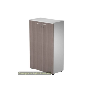 Mobile medio con serratura Presto 80x44xh.120 cm - struttura Grigia Artexport ante Frassino toscano
