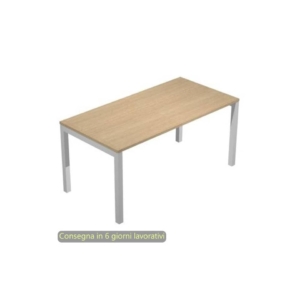 Scrivania piano Rovere 140x80xh.72,5 cm gamba a ponte metallo Grigio alluminio Presto Venere Plus Artexport 662/C