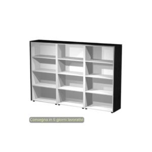 Composizione 3 mobili a giorno medi 162,8x43xh.158,2 cm Flora Artexport Nero venato frassino - 937T/8