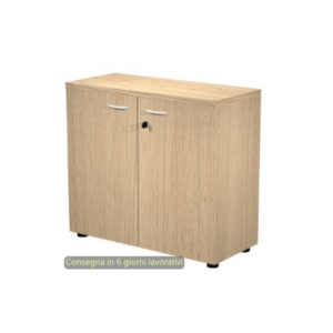 Mobile basso con ante in melaminico con serratura 80x35xh.72 cm Presto Artexport Rovere - 030-67M/C