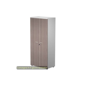 Mobile alto con serratura Presto 80x44xh.180 cm - struttura Grigia Artexport ante Frassino toscano
