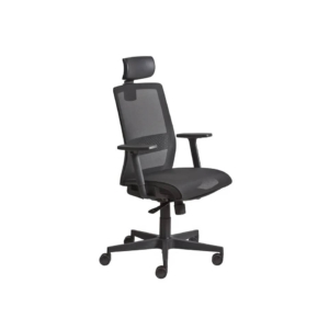 Poltrona semi-direzionale Olimpia Syncro Seditaly tessuto ignifugo Nero braccioli regolabili e poggiatesta - OLGPT4TEGB833