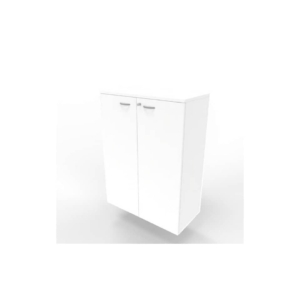 Armadio medio con ante battenti Bianche scocca Bianca 90x45xh.123,2 cm linea Practika Quadrifoglio - ECEM90M-BA-BA-BA