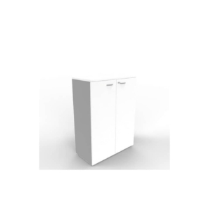 Armadio medio con ante battenti Bianche scocca Argento 90x45xh.123,2 cm linea Practika Quadrifoglio - ECEM90M-BA-AA-BA