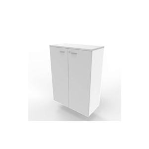 Armadio medio con ante battenti Grigio scocca Bianca 90x45xh.123,2 cm linea Practika Quadrifoglio - ECEM90M-GR-BA-GR