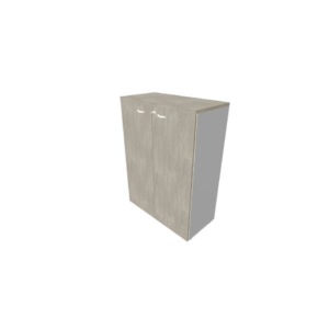 Armadio medio con ante battenti cemento scocca Argento 90x45xh.123,2 cm linea Practika Quadrifoglio - ECEM90M-CL-AA-CL