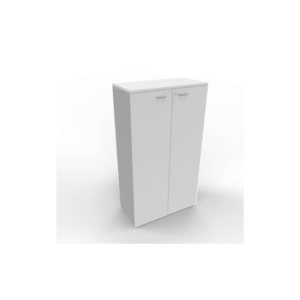 Armadio medio con ante battenti Grigio scocca Argento 90x45xh.160 cm linea Practika Quadrifoglio - ECEL90L-GR-AA-GR