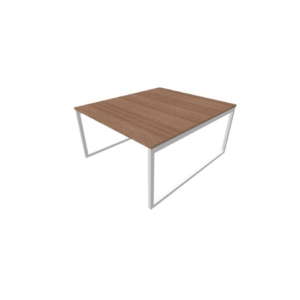 Bench piano Noce canaletto 140x160xh.75 cm gamba ad anello in acciaio Argento linea Practika P2 - ECBEA14-NO-A