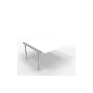 Postazione aggiuntiva bench piano Bianco 140x160xh.75 cm gamba a ponte in acciaio Argento Practika P3 - ECBIC14-BA-A