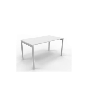 Scrivania piano Grigio 140x80xh.75 cm gamba a ponte in acciaio Argento linea Practika P3 Quadrifoglio - ECSPT140-GR-A