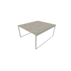 Bench piano cemento 140x160xh.75 cm gamba ad anello in acciaio Argento linea Practika P2 Quadrifoglio - ECBEA14-CL-A