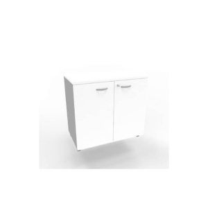 Armadio basso altezza scrivania ante Bianche scocca Argento 80x45xh.73 cm Practika Quadrifoglio - ECEB80B-BA-AA-BA