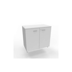 Armadio basso altezza scrivania ante Grigio scocca Argento 80x45xh.73 cm Practika Quadrifoglio - ECEB80B-GR-AA-GR