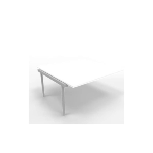 Postazione aggiuntiva bench piano Bianco 160x160xh.75 cm gamba a ponte in acciaio Argento Practika P3 - ECBIC16-BA-A
