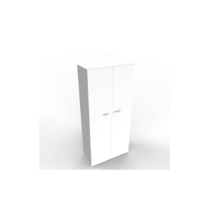 Armadio alto con ante battenti Bianche scocca Argento 90x45xh.200 cm linea Practika Quadrifoglio - ECES90S-BA-AA-BA