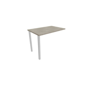 Dattilo scrivania sospeso piano cemento 100x60xh.75 cm gamba sezione quadrata in acciaio Argento Practika ECDM100-CL-A